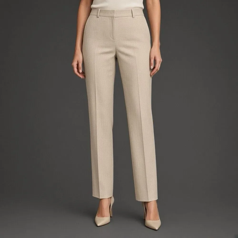Banana Republic Reegan Womens Dress Pants Size 12 Beige Formal Office Trousers